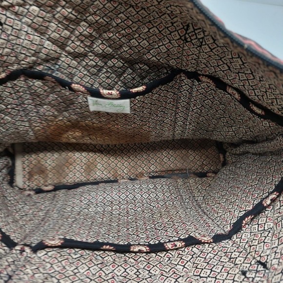 Vera Bradley Villager Tote Classic Black  Red Paisley Print Quilted Shoulder Bag - Picture 9 of 11